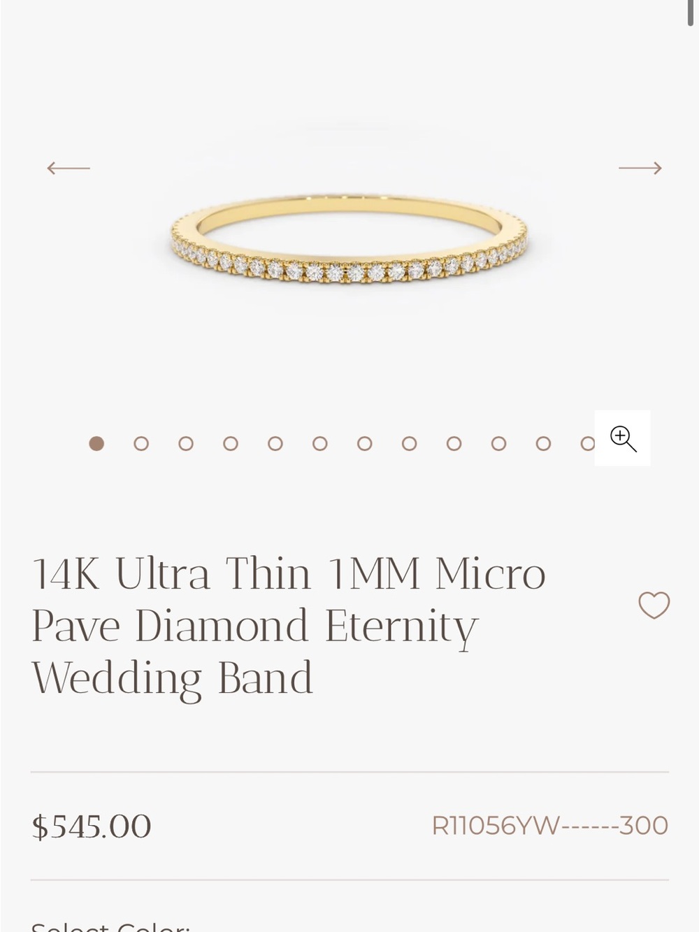 14K Gold Micro Pavé Diamond Ultra-Thin Eternity Band - Gold